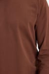 Erkek Relax Fit Rahat Kesim %100 Pamuk 2 İplik Bisiklet Yaka Kahverengi Sweatshirt