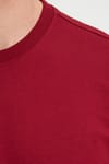 Erkek Relax Fit Rahat Kesim %100 Pamuk 2 İplik Bisiklet Yaka Bordo Sweatshirt 