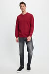Erkek Relax Fit Rahat Kesim %100 Pamuk 2 İplik Bisiklet Yaka Bordo Sweatshirt 