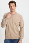Erkek Relax Fit Rahat Kesim %100 Pamuk 2 İplik Bisiklet Yaka Taş Sweatshirt 