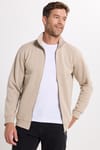 Unisex Relax Fit Rahat Kesim Pamuklu 3 İplik İçi Polarlı Fermuarlı Cepli Taş Sweatshirt Hırka