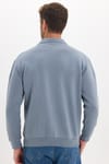 Unisex Relax Fit Rahat Kesim Pamuklu İç Polarlı Fermuarlı Gri Polo Yaka Flato Cepli Sweatshirt Hırka