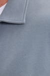 Unisex Relax Fit Rahat Kesim Pamuklu İç Polarlı Fermuarlı Gri Polo Yaka Flato Cepli Sweatshirt Hırka