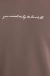 Erkek Standart Fit Pamuklu Bisiklet Yaka Şardonlu Baskılı Açık Kahverengi Sweatshirt 