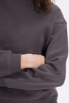 Kadın Oversize Geniş Kesim Pamuklu Bisiklet Yaka Füme Sweatshirt