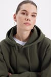 Oversize Pamuk Kapüşonlu Basic Unisex Sweatshirt