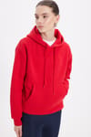 Oversize Pamuk Kapüşonlu Basic Unisex Sweatshirt