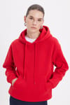 Oversize Pamuk Kapüşonlu Basic Unisex Sweatshirt