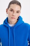 Oversize Pamuk Kapüşonlu Basic Unisex Sweatshirt