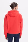 Kadın Oversize Geniş Kesim Pamuklu Yumuşak Dokulu İçi Polarlı Basic Nar Renk Kapüşonlu Sweatshirt