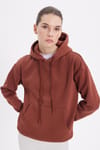 Oversize Pamuk Kapüşonlu Basic Unisex Sweatshirt