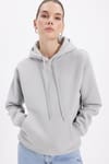 Oversize Pamuk Kapüşonlu Basic Unisex Sweatshirt