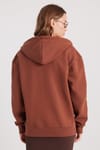 Kadın Relax Fit Rahat Kesim Pamuklu İçi Polarlı Çift Cepli Tam Fermuarlı Siyah Kapüşonlu Sweatshirt