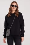 Kadın Oversize Geniş Kesim Bisiklet Yaka Basic Sweatshirt