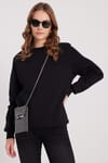 Kadın Oversize Geniş Kesim Bisiklet Yaka Basic Sweatshirt