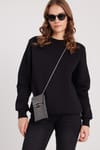 Kadın Oversize Geniş Kesim Bisiklet Yaka Basic Sweatshirt