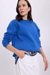 Kadın Oversize Geniş Kesim Bisiklet Yaka Basic Sweatshirt