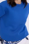 Kadın Oversize Geniş Kesim Bisiklet Yaka Basic Sweatshirt