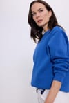 Kadın Oversize Geniş Kesim Bisiklet Yaka Basic Sweatshirt