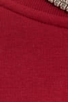 Kadın Oversize Geniş Kesim Pamuklu Yumuşak Dokulu İçi Polarlı Basic Bordo Bisiklet Yaka Sweatshirt