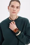 Kadın Oversize Geniş Kesim Pamuklu Yumuşak Dokulu İçi Polarlı Basic Yeşil Bisiklet Yaka Sweatshirt