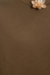 Kadın Oversize Geniş Kesim Pamuklu Yumuşak Dokulu İçi Polarlı Basic Yeşil Bisiklet Yaka Sweatshirt