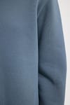 Kadın Oversize Geniş Kesim Pamuklu 3 İplik İçi Polarlı Basic Koyu Gri Bisiklet Yaka Sweatshirt