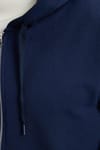Unisex Relax Fit Rahat Kesim Pamuklu İçi Polarlı Çift Cepli Tam Fermuarlı Lacivert Kapüşonlu Sweatshirt