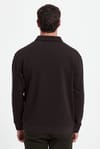 RELAX FIT HALF ZIPPER PLAIN POLO NECK SWEATSHIRT