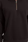 RELAX FIT HALF ZIPPER PLAIN POLO NECK SWEATSHIRT