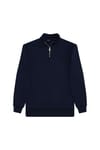 Unisex 3'lü Paket Lacivert-Kahverengi-Yeşil Relax Fit Pamuklu Yarım Fermuarlı Dik Yaka Sweatshirt