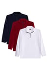 Unisex 3'lü Paket Lacivert-Bordo-Ekru Standart Fit Tüylenme Yapmayan Soğuk Geçirmez Polar Sweatshirt