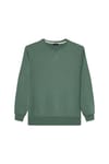 Unisex 3'lü Paket Beyaz-Yeşil-Mavi Relax Fit %100 Pamuk Bisiklet Yaka Sweatshirt