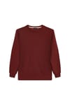 Unisex 3'lü Paket Beyaz-Kiremit-Gri Relax Fit Pamuklu İçi Polarlı Bisiklet Yaka Sweatshirt