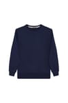 Unisex 3'lü Paket Siyah-Gri-Lacivert Relax Fit Pamuklu İçi Polarlı Bisiklet Yaka Sweatshirt