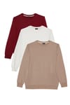 THREE PIECES RELAX FIT SWEATSHIRT CREW NECK TWO THREAD COMPACT ONL PLAIN