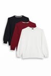 THREE PIECES RELAX FIT SWEATSHIRT CREW NECK TWO THREAD COMPACT ONL PLAIN