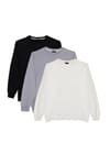 THREE PIECES RELAX FIT SWEATSHIRT CREW NECK TWO THREAD COMPACT ONL PLAIN