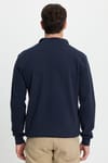 Erkek Slim Fit Dar Kesim Pamuklu Tam Fermuarlı Çift Cepli Dik Yaka Lacivert Sweatshirt Hırka