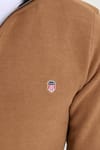 Erkek Slim Fit Dar Kesim Pamuklu Selanik Kumaş Dik Yaka Kiremit Sweatshirt