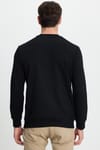 Erkek Relax Fit Rahat Kesim Uzun Kollu Bisiklet Yaka Siyah Sweatshirt