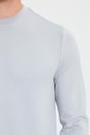 Erkek Relax Fit Rahat Kesim Uzun Kollu Bisiklet Yaka Gri Sweatshirt
