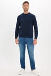 Erkek Standart Fit Normal Kesim Uzun Kollu Ekstra Soft Modal Kumaş Bisiklet Yaka Lacivert Sweatshirt