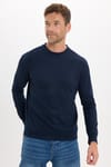 Erkek Standart Fit Normal Kesim Uzun Kollu Ekstra Soft Modal Kumaş Bisiklet Yaka Lacivert Sweatshirt