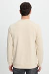 Erkek Relax Fit Rahat Kesim Uzun Kollu Bisiklet Yaka Kemik Rengi Sweatshirt