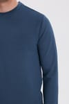 Erkek Relax Fit Rahat Kesim Uzun Kollu Ekstra Yumuşak Bisiklet Yaka Koyu Petrol Sweatshirt