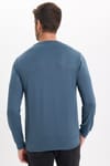 Erkek Standart Fit Normal Kesim Uzun Kollu Ekstra Soft Modal Kumaş Bisiklet Yaka Koyu Petrol Sweatshirt