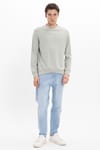 Erkek Standart Fit Normal Kesim Uzun Kollu Ekstra Soft Modal Kumaş Bisiklet Yaka Yeşil Sweatshirt