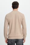 Erkek Relax Fit Rahat Kesim Uzun Kollu Bisiklet Yaka Vizon Sweatshirt