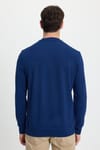 Erkek Relax Fit Rahat Kesim Uzun Kollu Bisiklet Yaka Açık Lacivert Sweatshirt